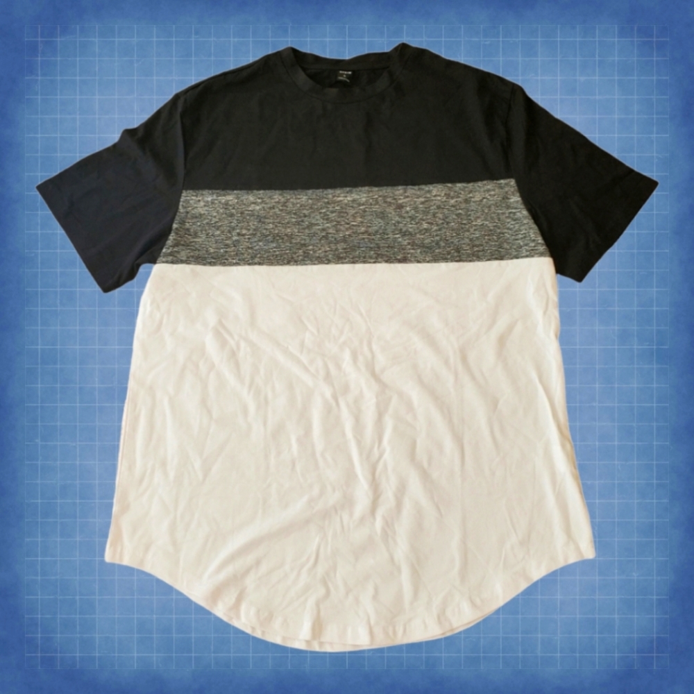 Short sleeve t-shirt, large, white/gray/black